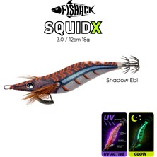 Kalamar Zokası - Fishack Squidx - Glow Body - #3.0 18G 120MM - Renk Shadow Ebi