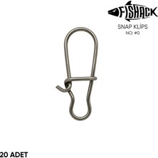 Snap Klips - Fishack - Paslanmaz Çelik - 20 Adet - No: #0