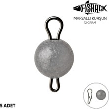 Fishack Mafsallı Kurşun - Hareketli Iğne Kurşunu - Metal - 5'li Paket - 12 Gram