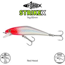 Maket Balık - Fishack Strikex - Sinking - 3D Hologram Paint - 14G 85MM - Renk Red Head