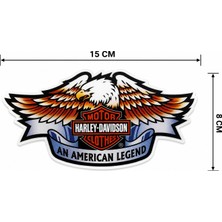 EP Garaj Otomotiv Harley-Davidson Kartal Desenli Sticker 15 x 8 cm Motor Dekoratif Çıkartma