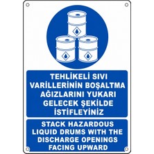 Ti Play Tehlikeli Sıvı Varillerinin Boşaltma Ağızlarını Yukarı Gelecek Şekilde Istifleyiniz 35X50CM Pvc Isg Levha