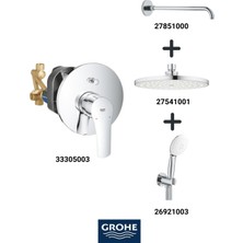 Grohe Eurosmart Ankastre Banyo Bataryası Seti Gagasız(Oval Tepe Duşlu)
