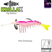 Silikon Karides Yem Fishack Krillax - Uv Boyalı - 17G 100MM - Renk Pink Chartreuse