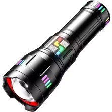 Ynt İthalat Pro F-3002 Alüminyum Tg LED Gece Şeritli Type-C Şarjlı El Feneri