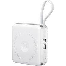 Wiwu XF17 Mag Plus Serisi M-Safe Şarj Özellikli 3in1 15W Taşınabilir Powerbank 10.000MAH Beyaz