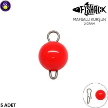Fishack Mafsallı Kurşun - Hareketli Iğne Kurşunu - Uv Turuncu - 5'li Paket - 2 Gram