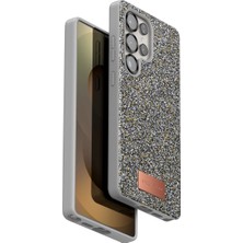 Royaleks Onegif Samsung Galaxy S25 Ultra Bright Simli Kapak - Gümüş
