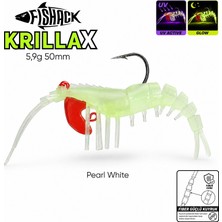 Silikon Karides Yem Fishack Krillax - Uv Boyalı - 11G 70MM - Renk Pearl White