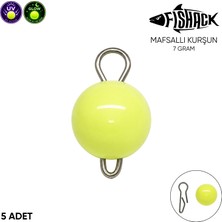 Fishack Mafsallı Kurşun - Hareketli Iğne Kurşunu - Uv Yeşil - 5'li Paket - 7 Gram