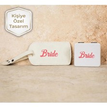 Hellobox Kişiye Özel Bride Valiz Etiketi - El Aynası Hediyeli - Kişiye Özel Tasarım - Balayı Hediyesi - Wedding Planner - Kişiselleştirilebilir Ayna
