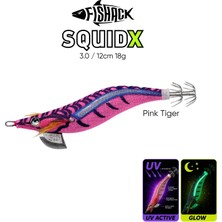 Kalamar Zokası - Fishack Squidx - Glow Body - #3.0 18G 120MM - Renk Pink Tiger