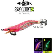Kalamar Zokası - Fishack Squidx - Glow Body - #3.0 18G 120MM - Renk Pink Sunrise