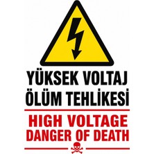 Ti Play Yüksek Voltaj Ölüm Tehlikesi 35X50CM Pvc Isg Levha