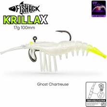 Silikon Karides Yem Fishack Krillax - Uv Boyalı - 17G 100MM - Renk Ghost Chartreuse