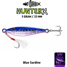 Metal Jig Yem - Fishack Hunterx - 3g 33MM - Micro Jig - Renk Blue Sardine