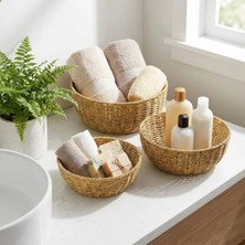 Sepet Dolusu® 3’lü Plastik Rattan Çanak Seti – Hasır Görünümlü Iç Içe Geçebilen Sunum Düzenleme