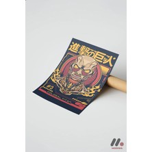 Modiwa Design Attack on Titan Colossal Titan Poster, Çerçevesiz Yüksek Kalite Duvar Afişi - Anime Severlere Özel H