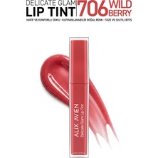 Alix Avien Kalıcı & Suya Dayanıklı Dudak Parlatıcı Tint - Delicate Glam Lip Tint 706 Wild Berry