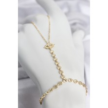Gold Renk Pirinç Zirkon Taşlı Göz Model Şahmeran