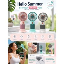 Hello Summer Mini Taşınabilir ve Stand Hediyeli El Fanı