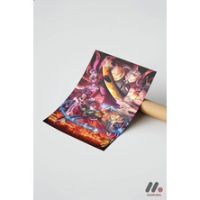 Modiwa Design Demon Slayer Savaş Sahnesi Poster, Çerçevesiz Yüksek Kalite Duvar Afişi - Anime Severlere Özel Hediy