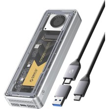 Orico Aagm2-U4 Şeffaf Tasarım Thunderbolt 4 40GBPS, M.2 Nvme SSD Uyumlu, Dahili Fanlı, Alüminyum Tasarım, Type-C/type-A Çift Başlıklı Kablo, SSD Disk Kutusu