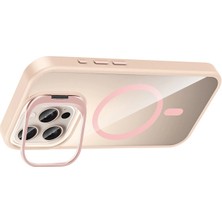 Aesco Joko Apple Iphone 16 Pro Max Remim Lensli Magsafe Standlı Kapak - Pembe