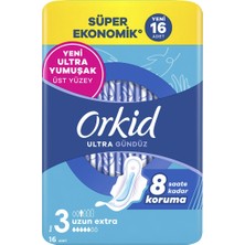 Orkid Ultra Uzun Extra (Boy 3) 16 Adet Süper Ekonomik Hijyenik Ped