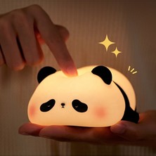Forestia Sevimli Panda Silikon Lamba Dokunmatik Çocuk Odası Gece Lambası