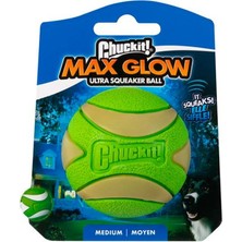 Chuckit Max Glow Ultra Squeaker Gece Parlayan Sesli Köpek Oyun Topu (Orta Boy)