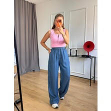 Size Özgü Pembe Eskitme Çıtçıtlı Atlet