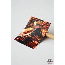 Modiwa Design Naruto Alev Efektli Poster, Çerçevesiz Yüksek Kalite Duvar Afişi - Anime Severlere Özel Hediye