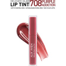 Alix Avien Kalıcı & Suya Dayanıklı Dudak Parlatıcı Tint - Delicate Glam Lip Tint 708 Purple Addiction