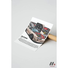 Modiwa Design Toyota Supra MK4 JDM Poster, Çerçevesiz Yüksek Kalite Duvar Afişi - Oto Severlere Özel Hediye