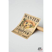 Modiwa Design One Piece Chopper Wanted Poster, Çerçevesiz Yüksek Kalite Duvar Afişi - Anime Severlere Özel Hediye