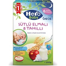 Hero Baby Gece Sütlü Elmalı 8 Tahıllı Kaşık Maması 200 gr