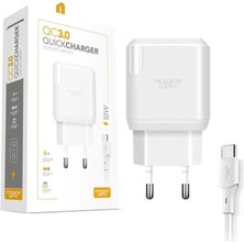 Aesco Powerway QCT30 18 Watt 3 Amper Type-C Kablolu Hızlı Şarj Aleti Seti