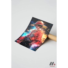 Modiwa Design One Piece Luffy Uzay Poster, Çerçevesiz Yüksek Kalite Duvar Afişi - Anime Severlere Özel Hediye