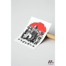 Modiwa Design Dragon Ball Kırmızı Güneş Silüet Poster Yüksek Kalite Duvar Afişi - Anime Severlere Özel Hediye