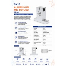 SK16 Alüminyum Mil Tutucu 16MM