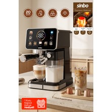 Sinbo SCM-3030 Pro Kapsüllü & Toz Kahve Espresso Makinesi 20 Bar, Renkli Dokunmatik Ekran, Süt Hazneli