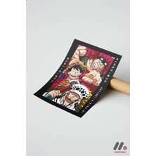 Modiwa Design One Piece Kid Luffy Law Poster, Çerçevesiz Yüksek Kalite Duvar Afişi - Anime Severlere Özel Hediye