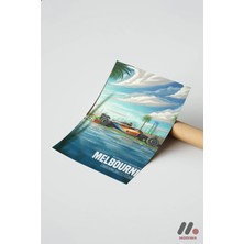 Modiwa Design Melbourne Grand Prix Yarış Afişi, Çerçevesiz Yüksek Kalite Duvar Afişi - Oto Severlere Özel Hediye