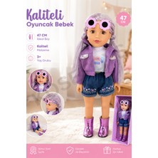 KoseToys Kız Oyuncak Bebek Uzun Saçlı 47 cm Boyutunda Tarz Et Bebek
