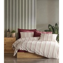 Şaheser Home Collection Iplik Boyalı Nevresim Takımı Avva Bordo