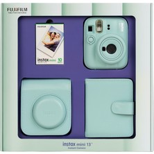 Fujifilm Instax Mini 13 Yeşil Fotoğraf Makinesi 10'lu Film Kare Albüm ve Deri Kılıf Bundle Box