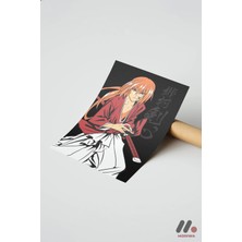 Modiwa Design Rurouni Kenshin Samuray Poster, Çerçevesiz Yüksek Kalite Duvar Afişi - Anime Severlere Özel Hediye