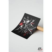 Modiwa Design One Punch Man Siyah Poster, Çerçevesiz Yüksek Kalite Duvar Afişi - Anime Severlere Özel Hediye