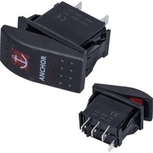 Aesco Powermaster ﻿çapa Irgatı Sembollü Yaylı Işıksız 3 Pinli On-Off 12-24V Marin Switch